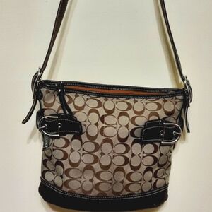 Coach Brown/gold Signature Shoulder/Crossbody Bag